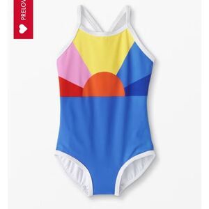 Hanna Andersson Recycled Sun Rainbow Color Block Kids One Piece Swimwear